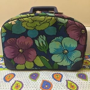 Vintage 60s 70s Floral Travel Bag